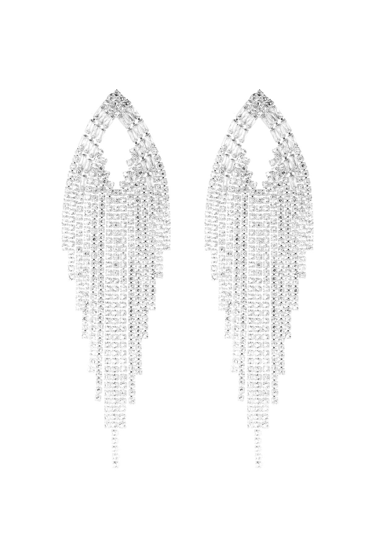 Silberne elegante Bling-Bling-Ohrringe