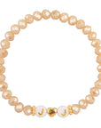 Be-Lovely | Initialen armband met witte letterkralen