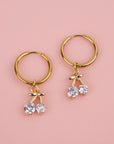 Bling bling kersjes middelgrote oorringen - handgemaakt