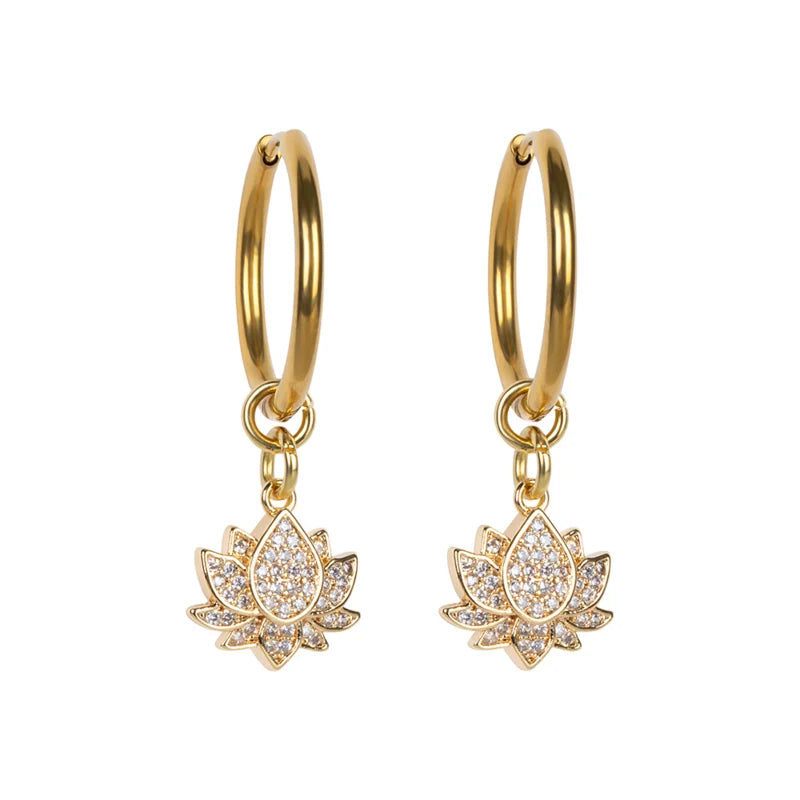 Be-Lovely | Prachtige Handgemaakte Oorringen van Stainless Steel met Brass Bedels