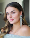 Zilveren infinity bling bling oorbellen