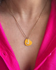 Initialen bling bling ketting met hart