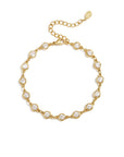 Gouden armband met ronde kristal steentjes