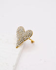 Goudkleurige verstelbare hartring met strass | Love Struck