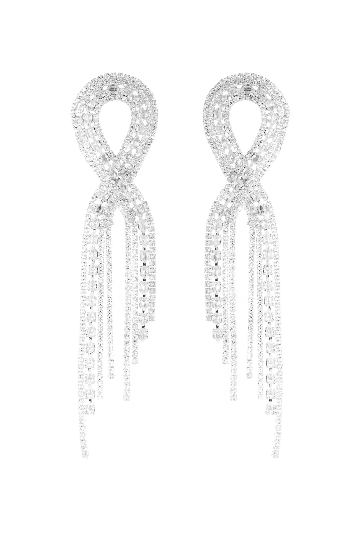 Silberne Infinity Bling Bling Ohrringe