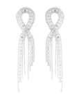 Zilveren infinity bling bling oorbellen