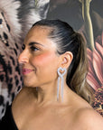 Zilveren harten bling bling oorbellen