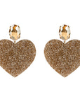 Be-Lovely | Grote Glitter Gouden Harten Statement Oorbellen