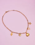 Be Lovely | Handgemaakte Beach Ketting met Gouden Bedels - Roestvrij Staal