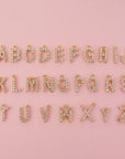 Initialen bling bling ketting met hart