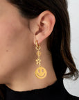 Oorringen met smileys en bloemen