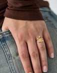 Ring met hart en steentjes