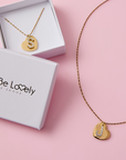 Initialen bling bling ketting met hart