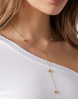 Y-ketting met hartjes goud stainless steel