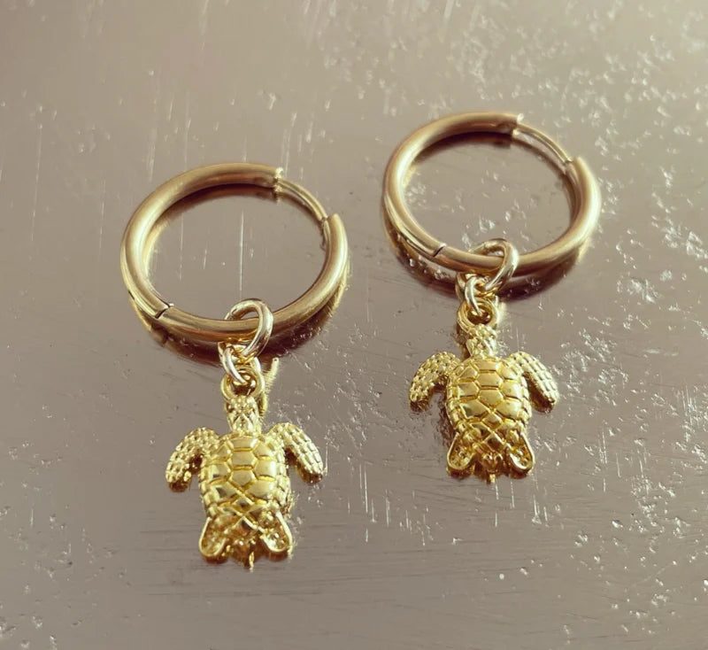 Be-Lovely | Stainless Steel Oorringen met Schildpadjes