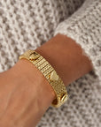 Brede armband drie hartjes