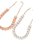 Gouden statement ketting met kristal steentjes