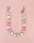 Pastel harten telefoonkoord - handgemaakt