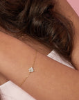 Armband met strass klavertje vier