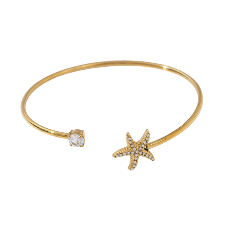 Bangle met zeester en steentje