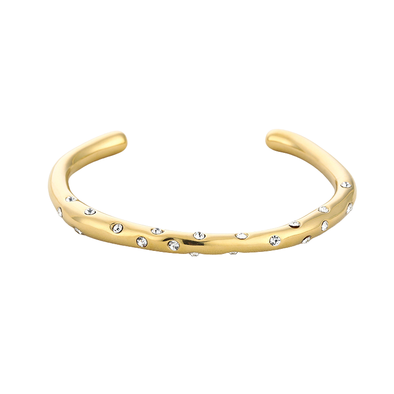 Cuff armband met steentjes