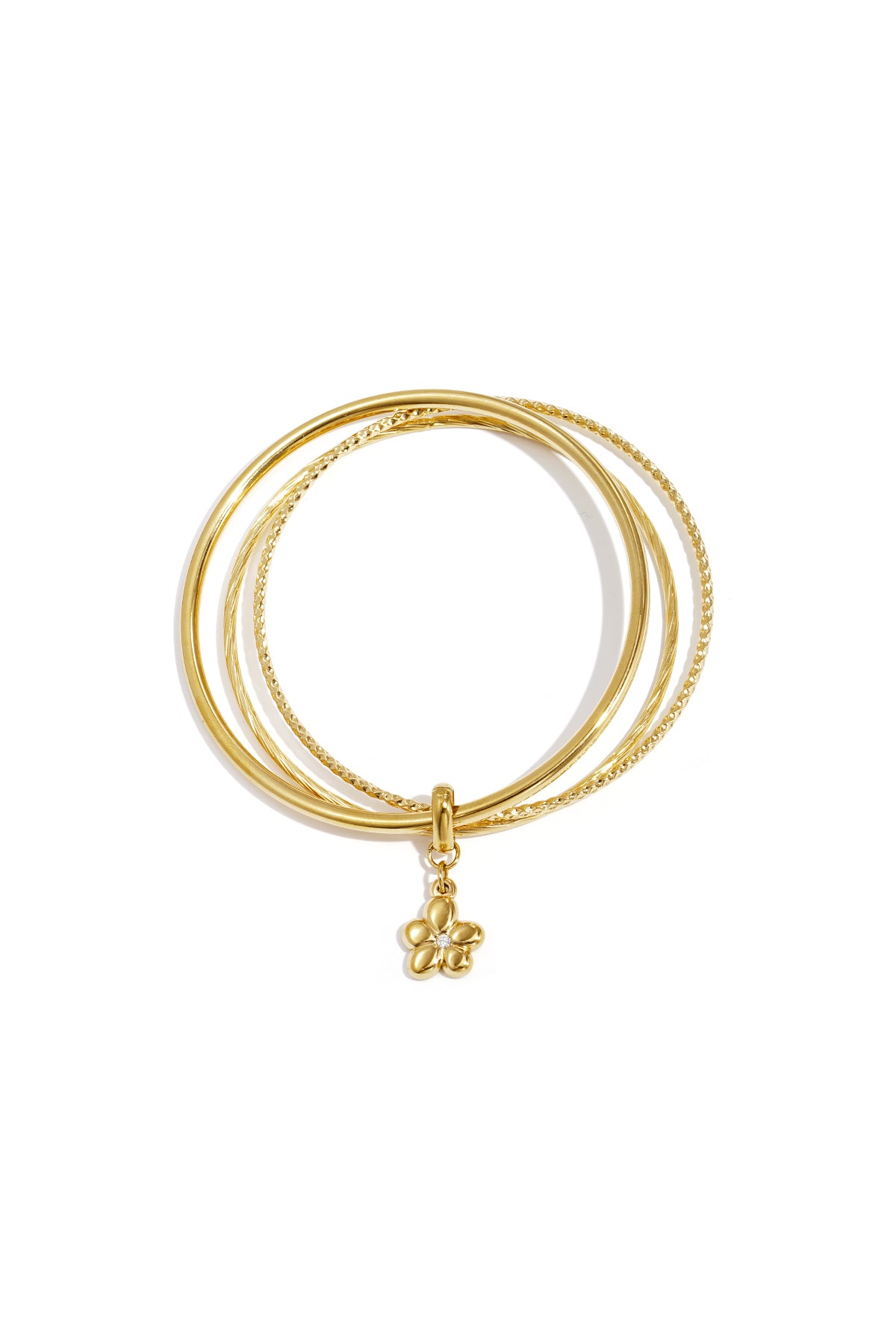 Bangle set met bloemetje