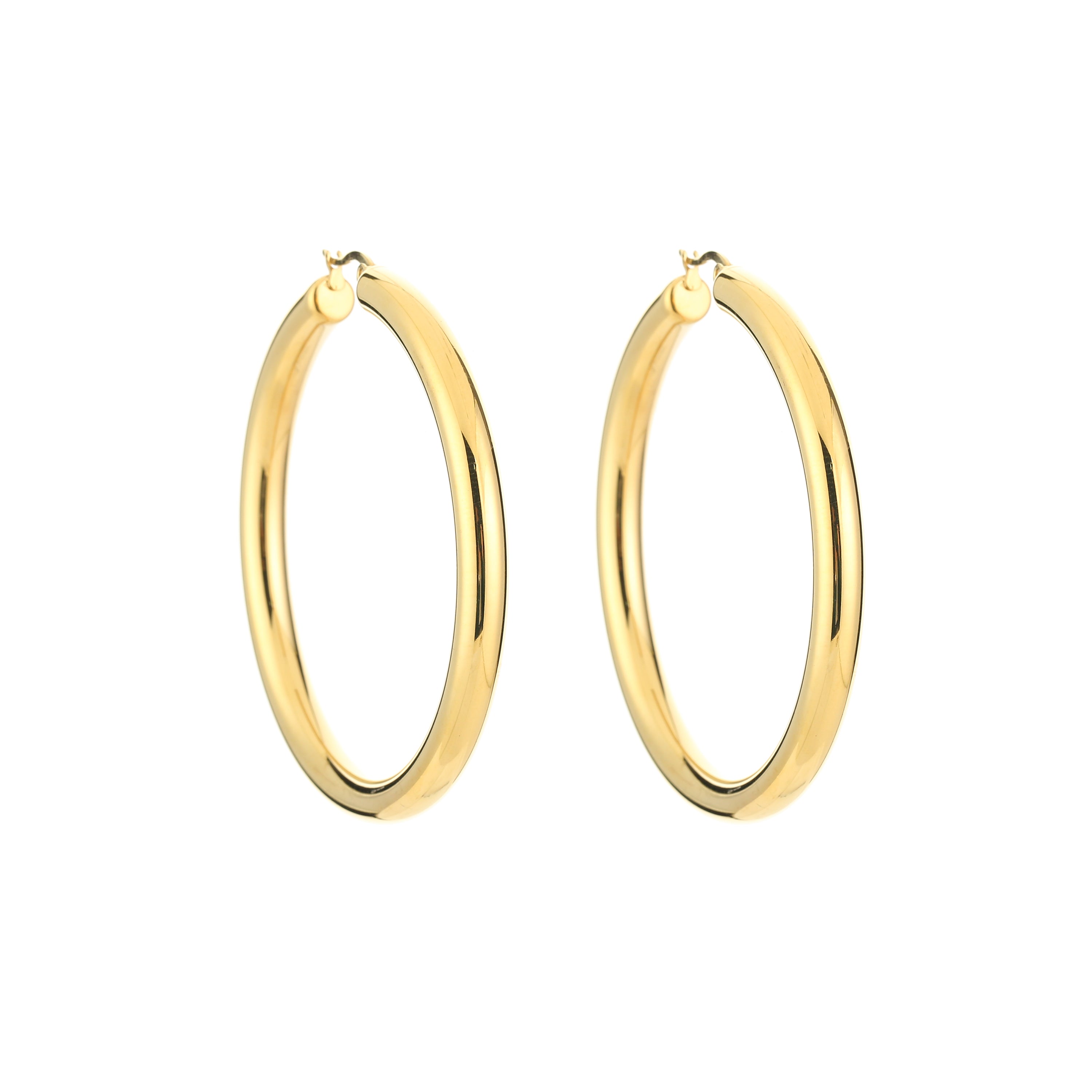 Gouden stainless steel hoops 50mm