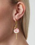 Oorringen met roze lolly en hartje