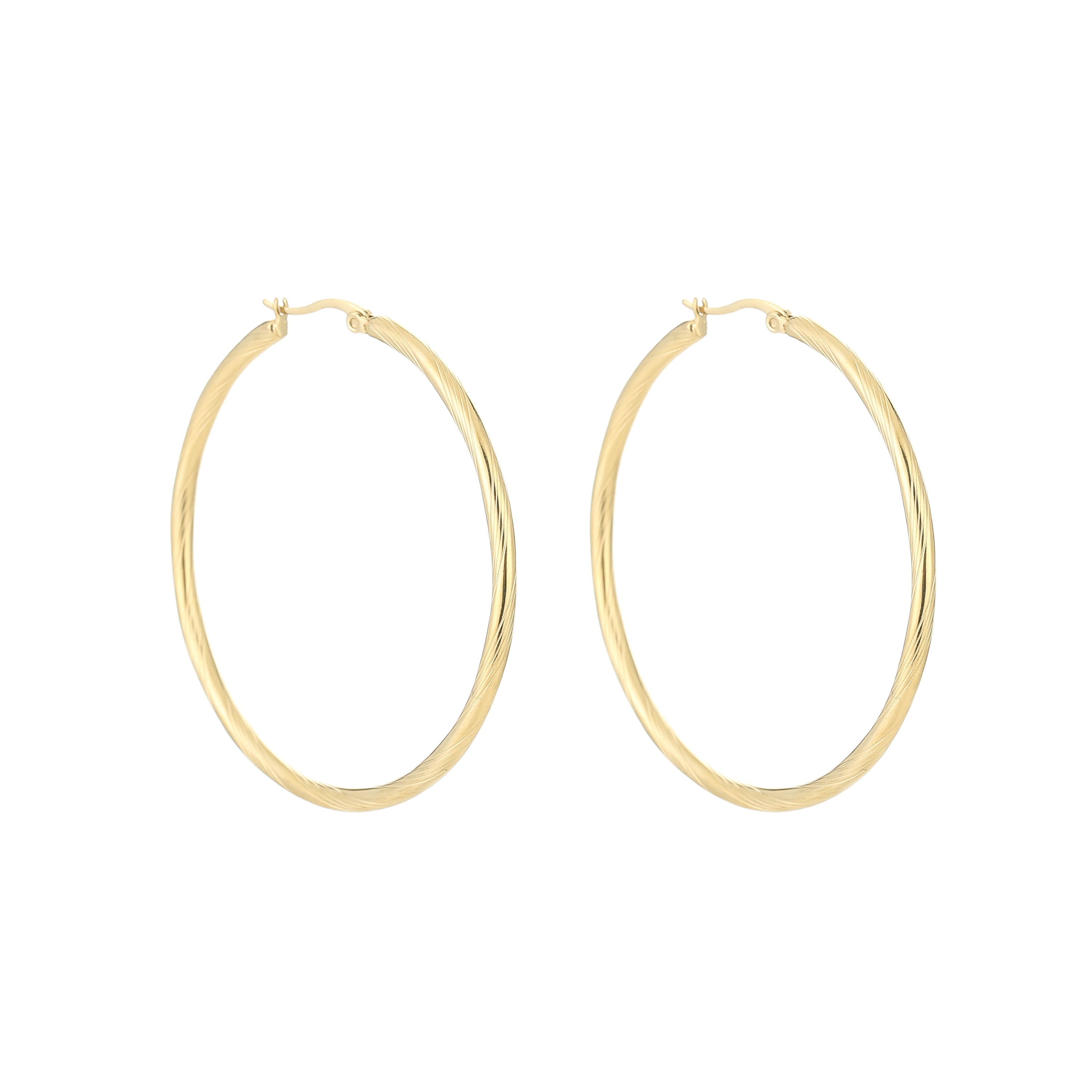 Gouden stainless steel hoops 55mm
