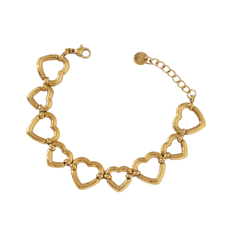 Hartjes schakelarmband