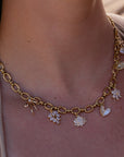 Schakelketting met zirkonia bedels - handgemaakt