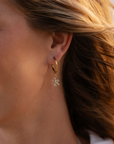 Bling bling bloemetjes middelgrote oorringen - handgemaakt