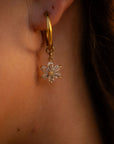 Bling bling bloemetjes middelgrote oorringen - handgemaakt
