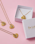 Initialen bling bling ketting met hart