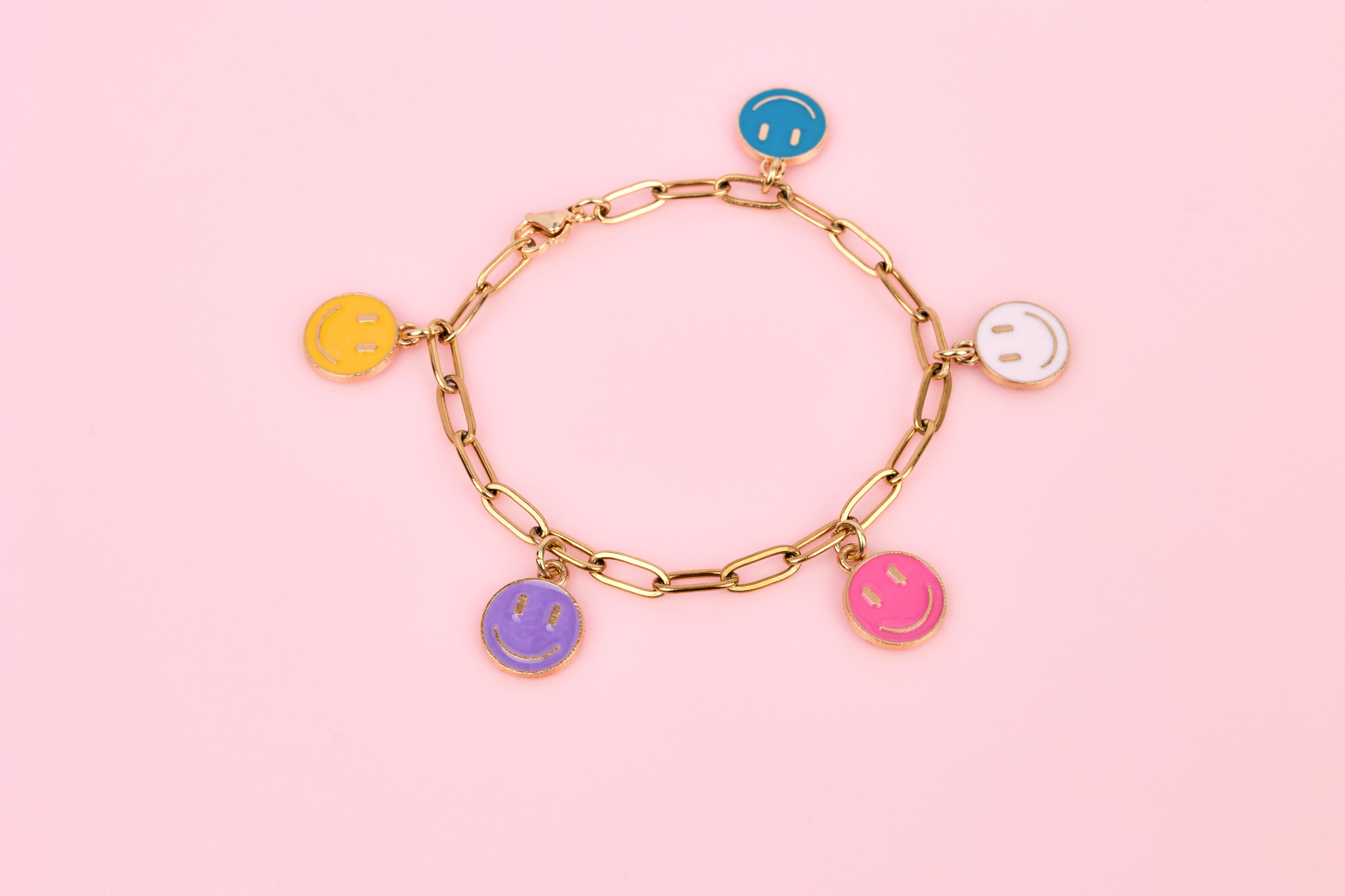 Armband met 5 gekleurde smilies