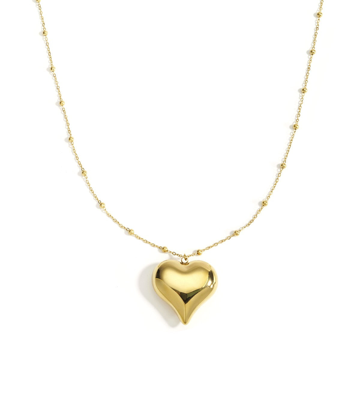 Lange ketting met bol hart