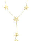 Lange ketting met bloemetjes