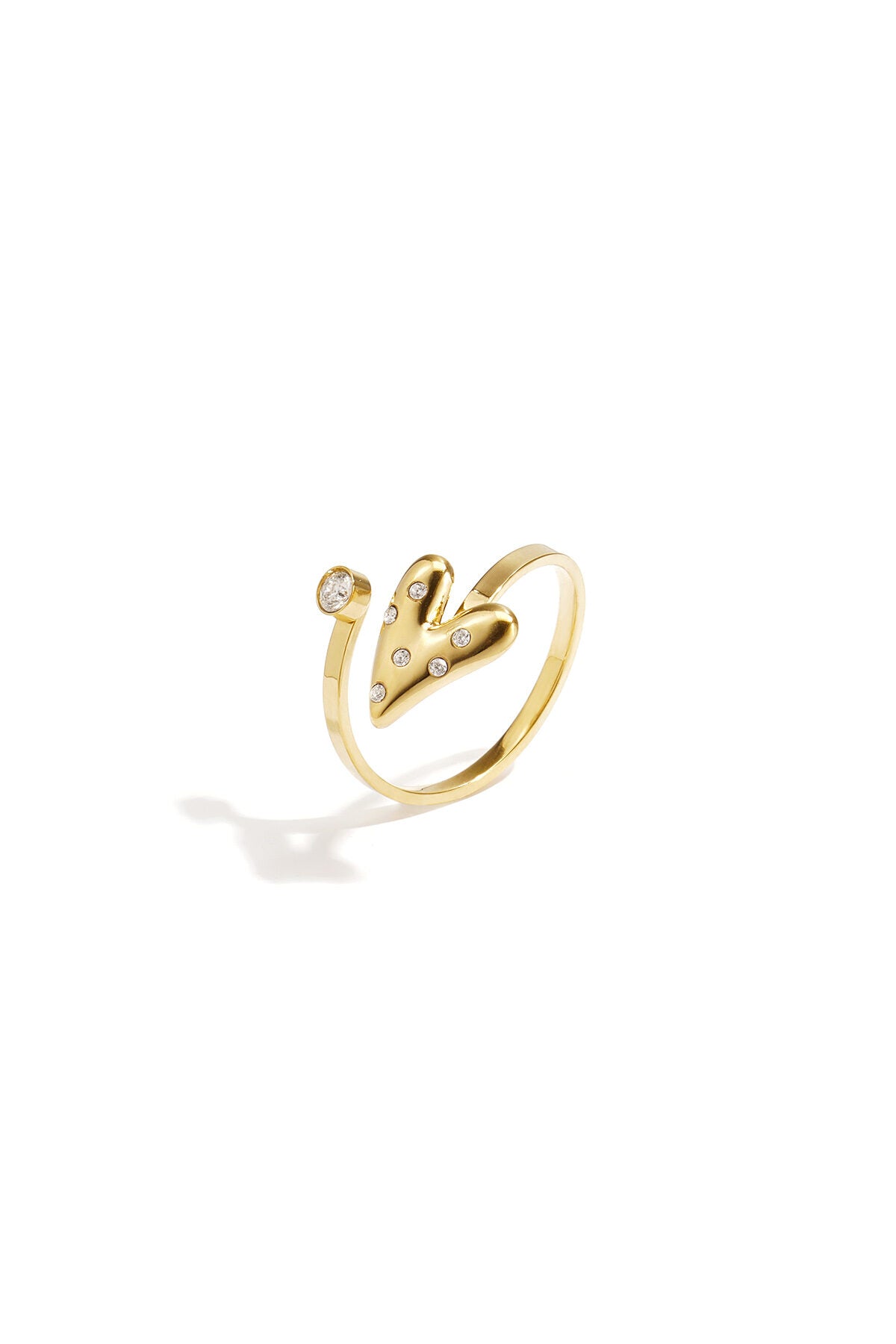 Ring met hart en steentjes