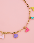 Schakelketting met multicolour bedels - handgemaakt