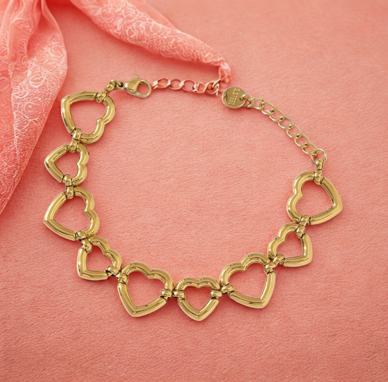 Hartjes schakelarmband