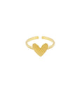  Be Lovely | Schattige Verstelbare Stainless Steel Ring met Gouden Hart