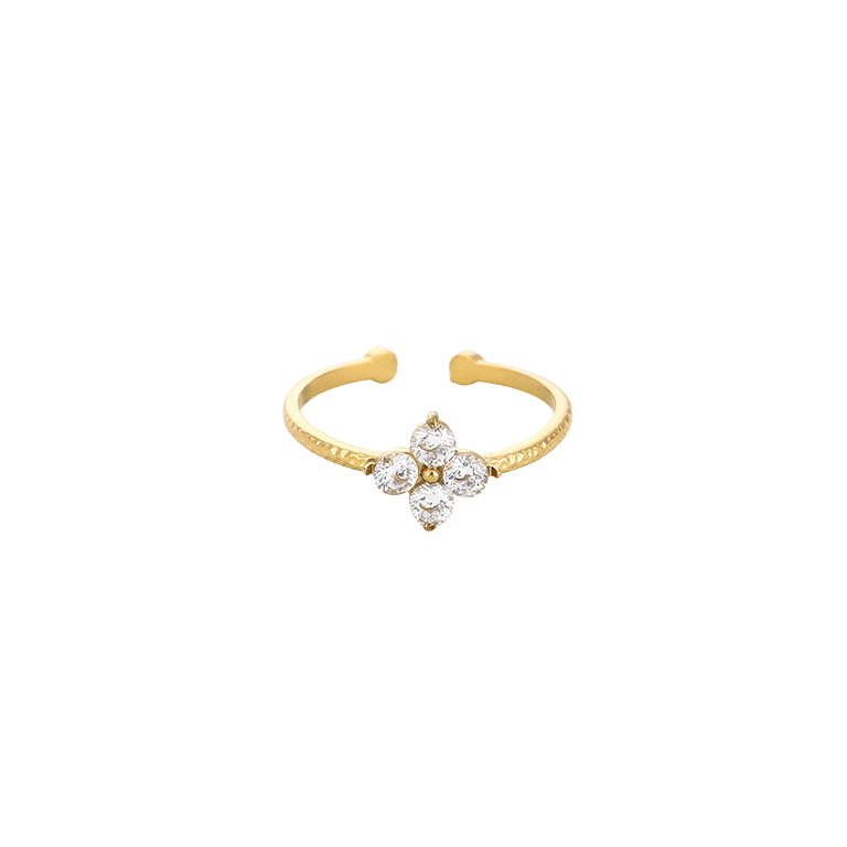 Ring met kristal bloemetje